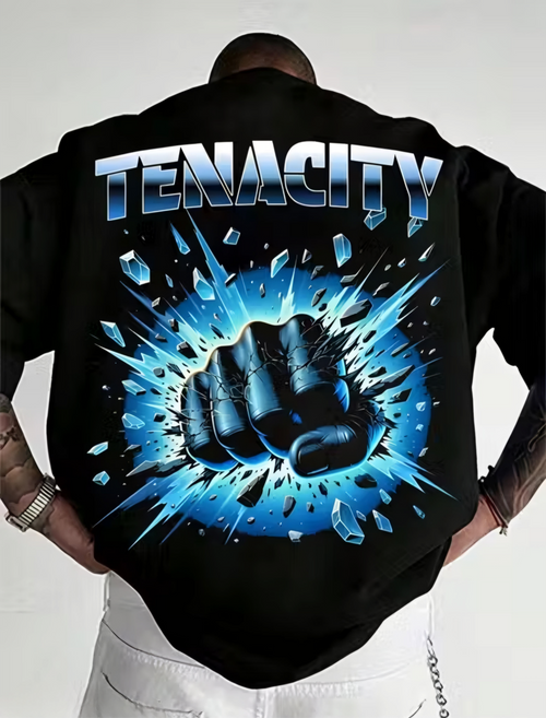 "TENACITY" Oversized Streetwear Tee – Punch Through Limits