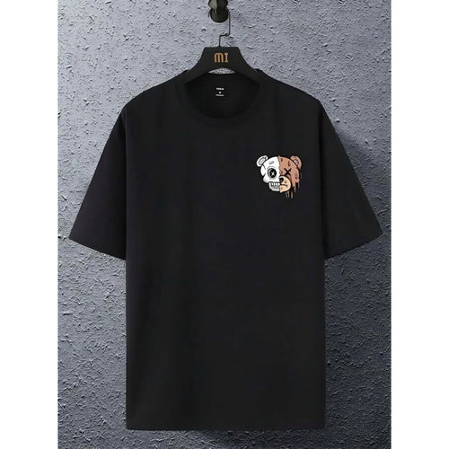 Happiness Half Skull Half Bear Graphic Tee – Inspirational Streetwear T-Shirt