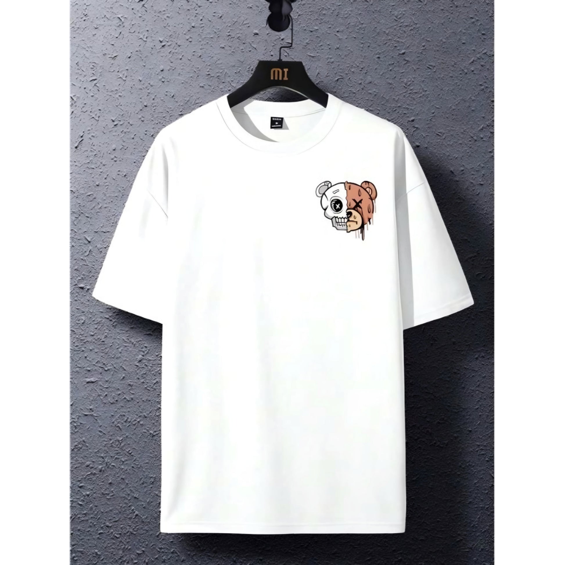 Happiness Half Skull Half Bear Graphic Tee – Inspirational Streetwear T-Shirt